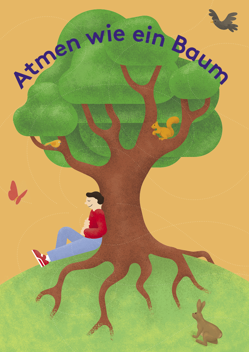 BINJA-Poster „Atmen wie ein Baum“ (orange) BINJA-Poster „Atmen wie ein Baum“ (orange)